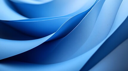 Wall Mural - a close-up of blue paper showing the smooth curve background
