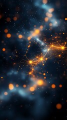 Wall Mural - cosmic nebula: glowing network of celestial lights