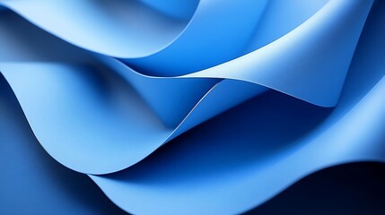 Wall Mural - a close-up of blue paper showing the smooth curve background