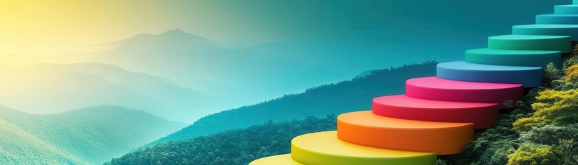 Startup growth hack flat design top view scalable business theme water color vivid