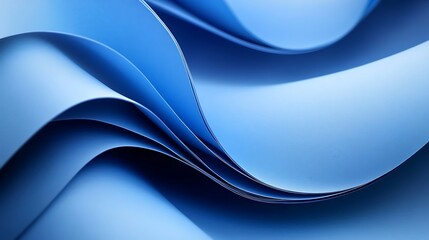 Wall Mural - a close-up of blue paper showing the smooth curve background