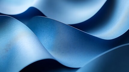Wall Mural - a close-up of blue paper showing the smooth curve background