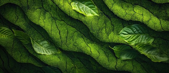 Canvas Print - Close-up aerial view of vibrant green tea plantation leaves with intricate textures and varying shades of green, creating a serene natural landscape.