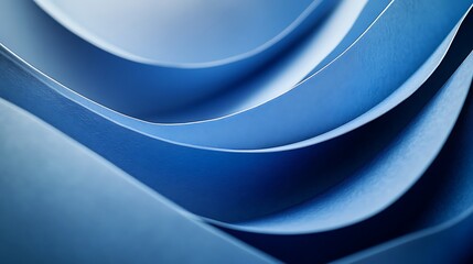 Wall Mural - a close-up of blue paper showing the smooth curve background