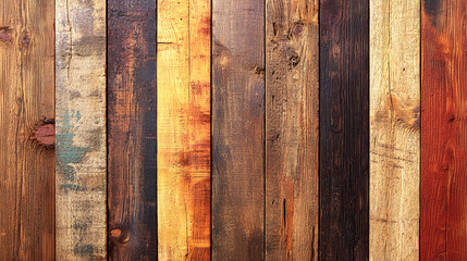 Wall Mural - Rustic Wooden Wall Texture: Brown, Aged Timber Background for Design