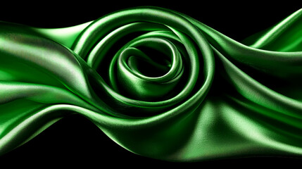 Wall Mural - Emerald Green Silk Fabric: Luxurious Texture and Elegant Drape