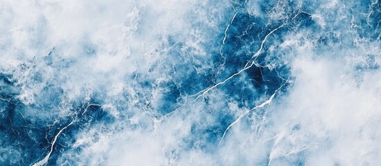 Poster - Abstract blue and white marble texture with swirling patterns and soft gradients showcasing rich hues ideal for elegant design projects