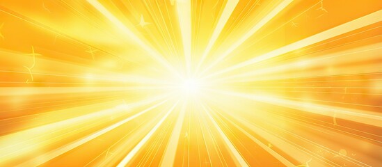 Poster - Vibrant sunburst background featuring radiant yellow and orange rays extending outward from a bright central glow creating a warm energy effect