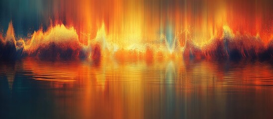 Aufkleber - Abstract background with vibrant orange and blue vertical wavy patterns resembling a lake splash ripple creating a dynamic and mesmerizing atmosphere