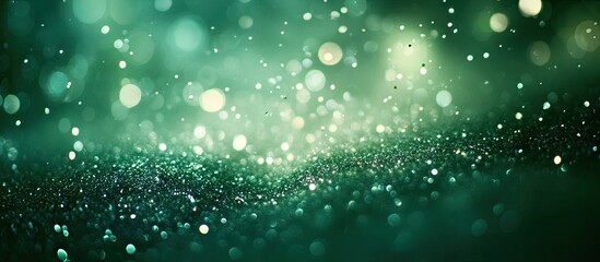 Poster - Vibrant green bokeh with soft blurred lights in varying shades creating a dreamy atmosphere perfect for creative backgrounds and projects
