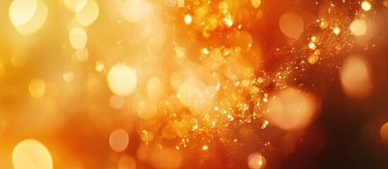 Leinwandbilder - Mesmerizing warm orange and golden bokeh lights create a stunning abstract blurred background with soft radiant orbs in a harmonious design.