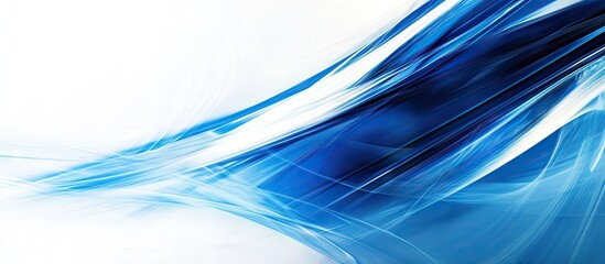 Aufkleber - Captivating abstract background with flowing blue and white waves creating a modern aesthetic in a smooth and dynamic composition.
