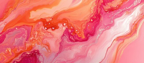 Fototapete - Vibrant abstract background featuring swirling shades of pink, peach, and orange, ideal for creative projects and decorative purposes.