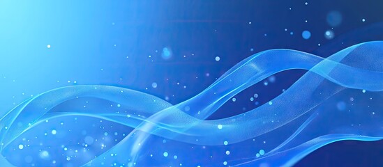 Poster - Blue wavy abstract background with soft curves and light particles, ideal for festive social media promotions celebrating Independence Day.
