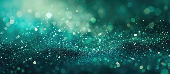 Leinwandbilder - Vibrant green bokeh softly blends with glimmering teal spots creating a dreamy abstract background ideal for creative projects and designs.
