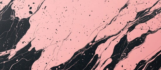 Poster - Pink and black marbled background with smooth texture and subtle speckles, trending colors for 2023, showcasing elegance and depth in design.