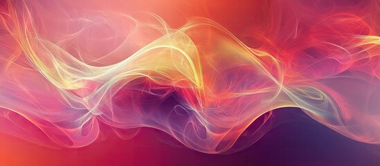 Poster - Abstract flowing red and orange smoke background with soft curves and gradients; ideal for business presentations and vibrant web banners.