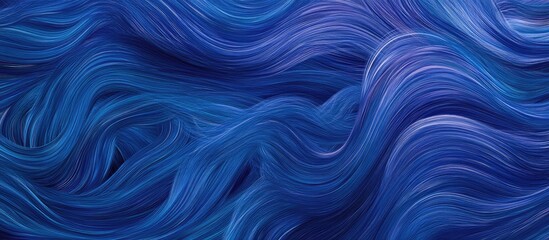 Poster - Dynamic abstract background with flowing blue waves in various shades creating a sense of innovation and advancement in a modern atmosphere.