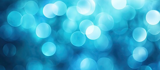 Aufkleber - Soft blue bokeh background with varied circular shapes, featuring light and darker shades of blue creating a soothing, abstract effect.
