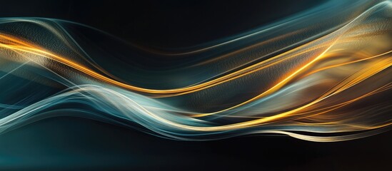Aufkleber - Abstract art featuring flowing golden and silver waves on a dark background, representing creativity and inspiration in the legal sector.