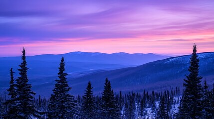 Wall Mural - Majestic Winter Sunrise Over the Mountains