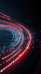 Wall Mural - digital data stream with red and blue flowing lines