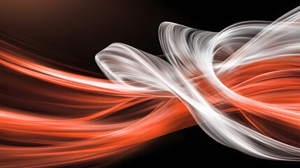 Fototapete - A dynamic blend of swirling colors, featuring vibrant reds and whites on a dark backdrop, creating a sense of motion and energy