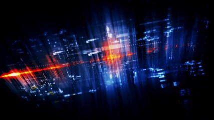 Leinwandbilder - Futuristic data matrix simulation featuring metaverse-inspired elements, an information network, and hi-tech digital data telemetry with encrypted numbers. A dynamic background for computer display