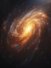 Wall Mural - fiery spiral galaxy in deep space. (3)