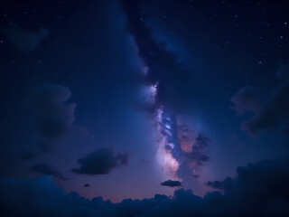 Bright purple-blue light and central star