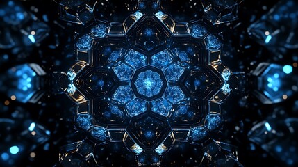 Wall Mural - a black background with hexagonal patterns