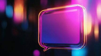Wall Mural - glowing holographic chat interface with vibrant colors and modern design