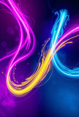 Wall Mural - abstract background of neon lights in motion