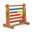 © nsit0108 - Wooden abacus with colorful beads displays numbers, representing counting, learning, and early childhood education