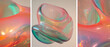 © annetdebar - Translucent curves of blown glass in vibrant colors showcasing intricate textures