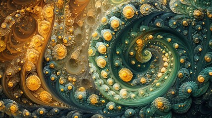 Wall Mural - a detailed and intricate fractal pattern in shade background