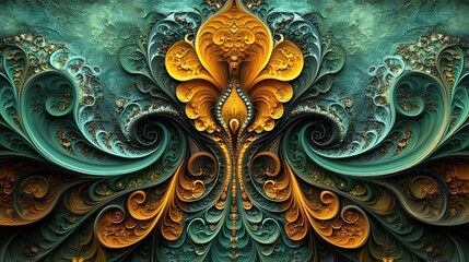 Wall Mural - a detailed and intricate fractal pattern in shade background