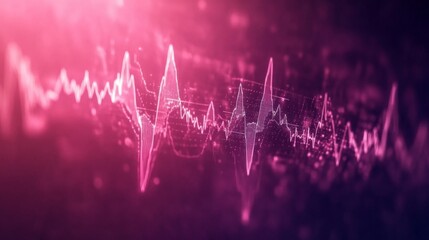 Aufkleber - A dynamic heart waveform overlaid on a faint background of medical equipment, symbolizing the interplay between technology and human health