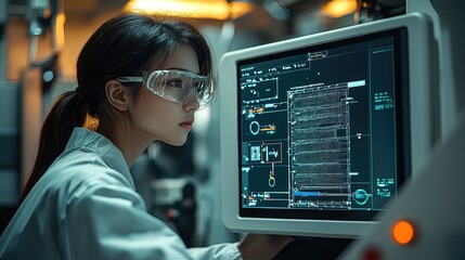 Leinwandbilder - a CNC programmer working inside a manufacturing plant.