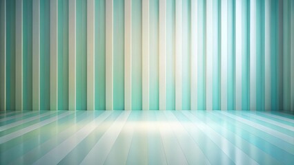 Wall Mural - Striped wall and floor, a serene pastel palette interior design background ideal for product displays or presentations.