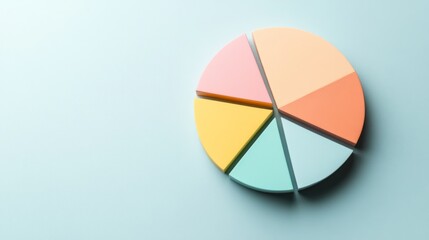 Leinwandbilder - A minimalistic pie chart with pastel-colored slices representing different budget categories, displayed on a light background with percentages clearly labeled for easy understanding.