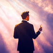 © FranKissStudio - A gentleman enjoying champagne with a heavenly backdrop
