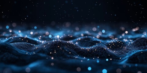 Wall Mural - The image is a blue and white background with a lot of small dots