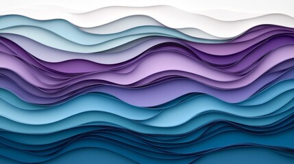 Leinwandbilder - Creative abstract graphic featuring layered paper-cut style shapes in pastel tones, creating a D visual effect with depth and texture