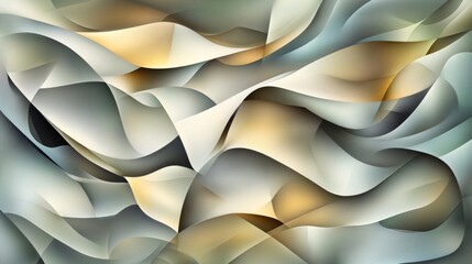 Poster - Gradient-filled polygons with smooth lines and subtle shadows, arranged to create a modern, abstract composition in soft pastel tones