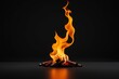 © haiqiang - flames are burning on a black surface with a black background