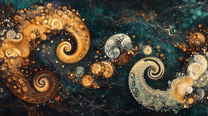 Wall Mural - a detailed and intricate fractal pattern in shade background