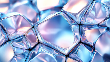 Wall Mural - Abstract Iridescent Glass Texture: Pink, Blue, Violet Gradient Background