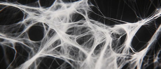 Intricate texture of spiderweb displaying delicate threads and a sticky surface