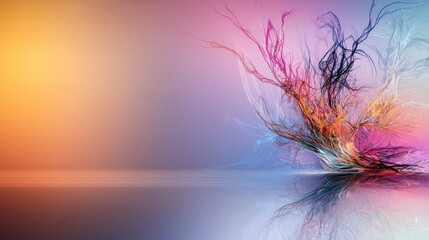 Poster - Abstract action of vibrant streaks digital canvas visual art ethereal environment artistic perspective colorful expression